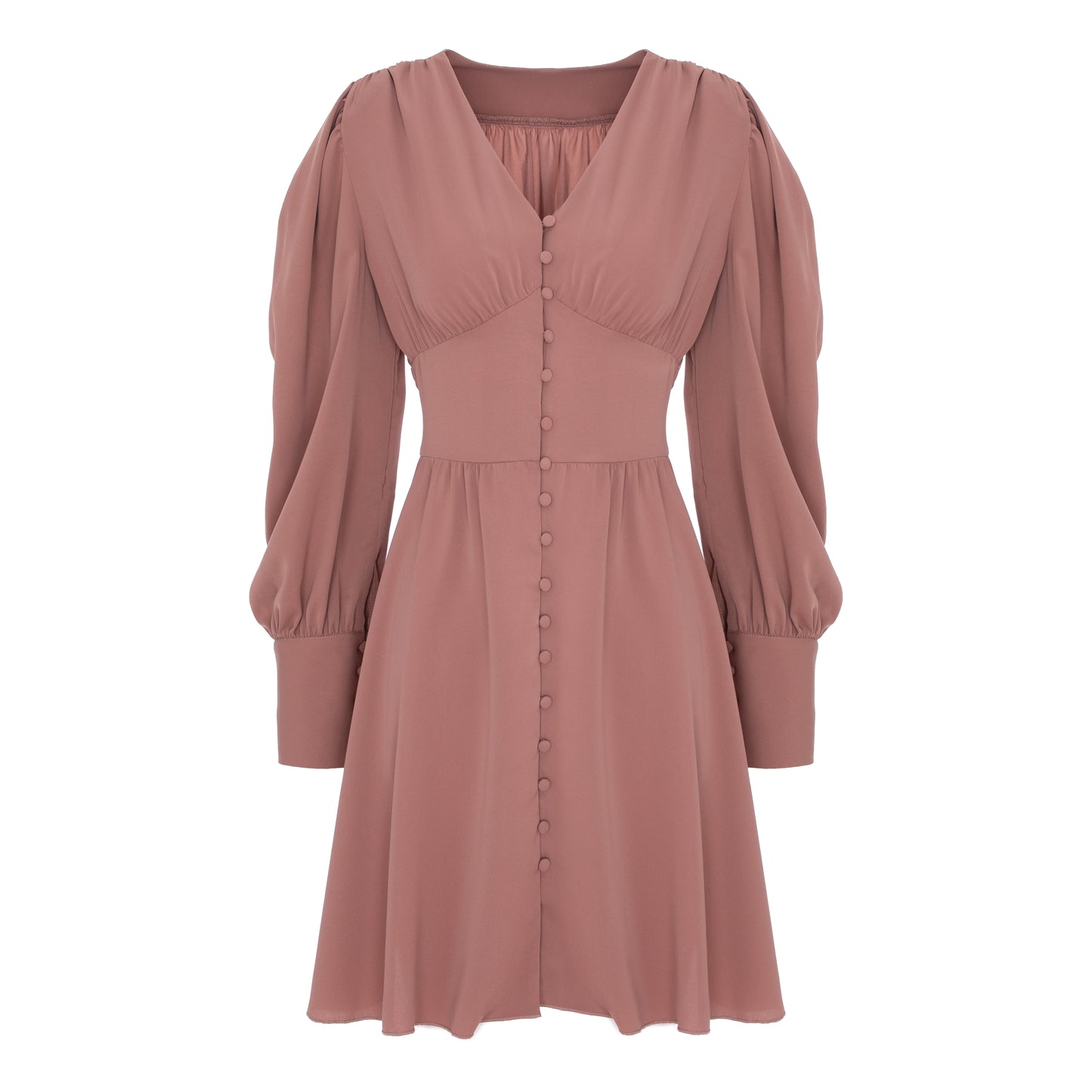 rochie mini nude maneca lunga