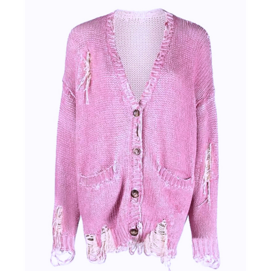 pulover roz desirat gaurit