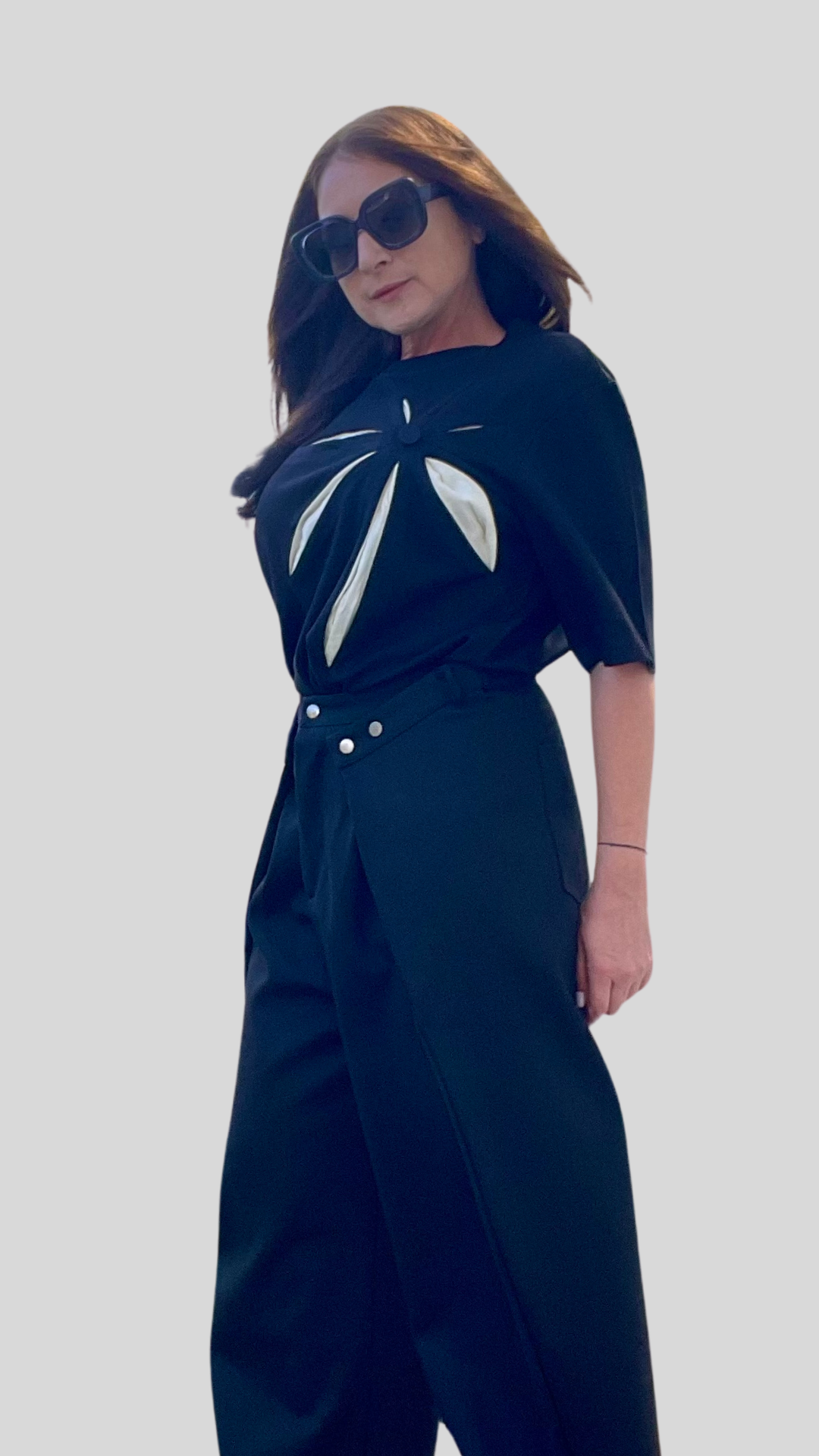 tricou tricot negru oversize raze albe