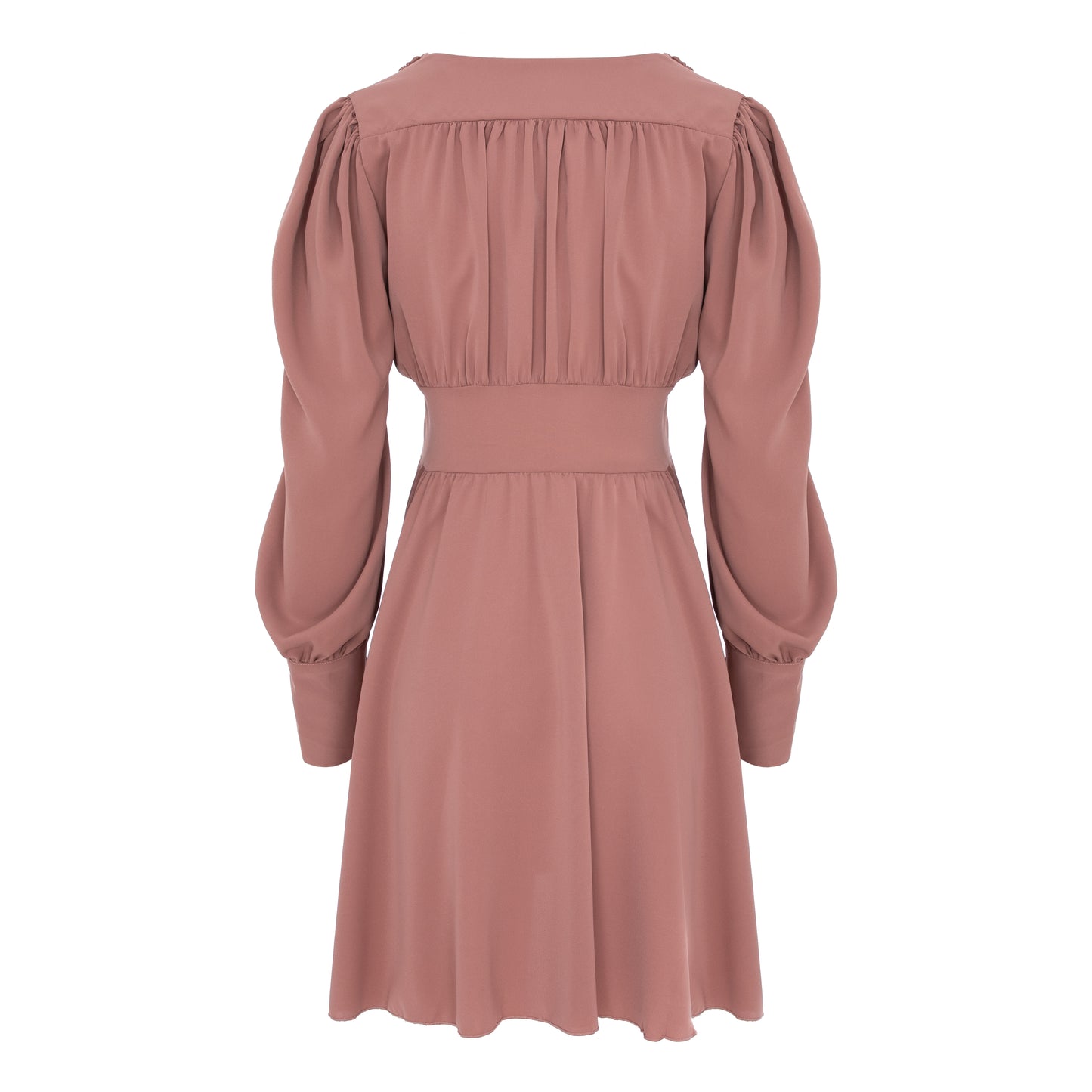 rochie mini nude maneca lunga