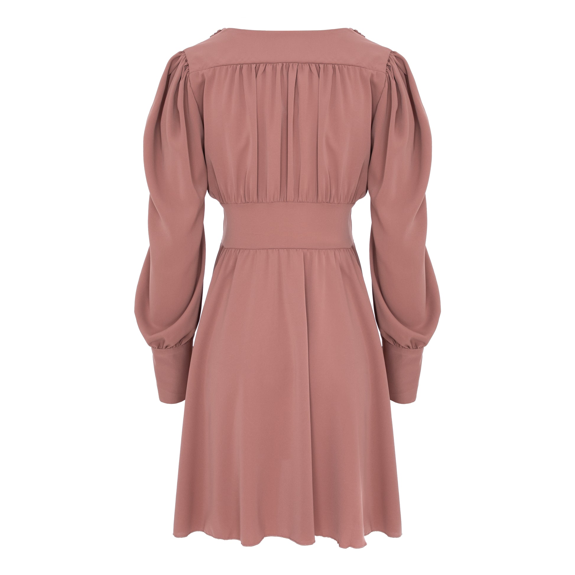 rochie mini nude maneca lunga
