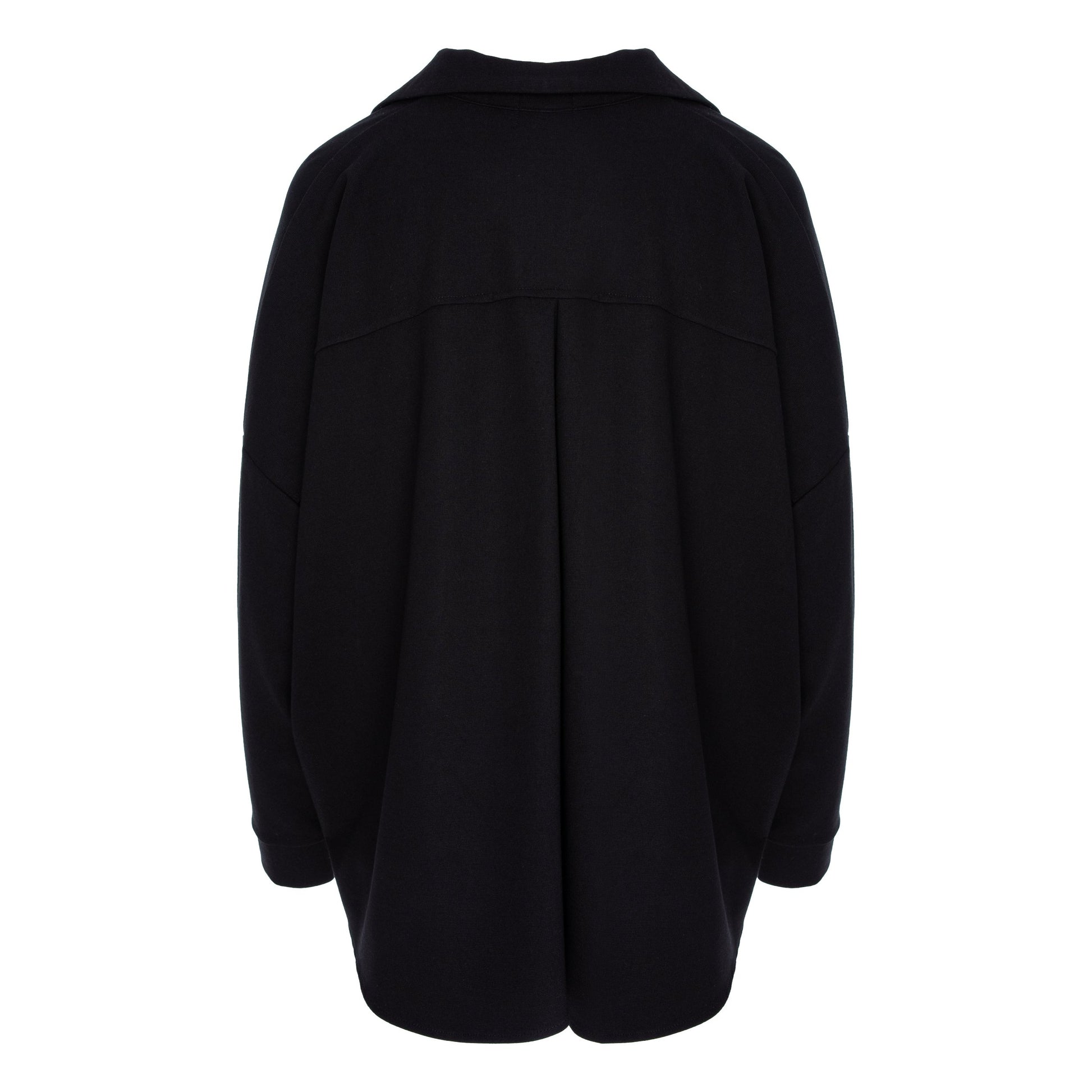 bluza camasa neagra oversize maneca larga pense decolteu v