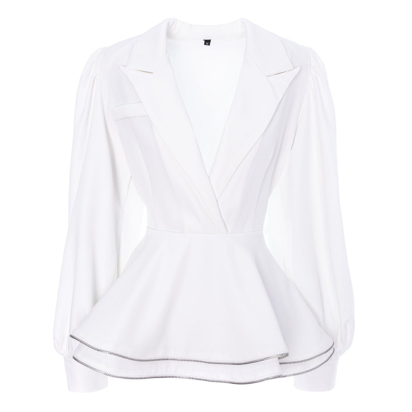 costum sacou fusta alba volane
