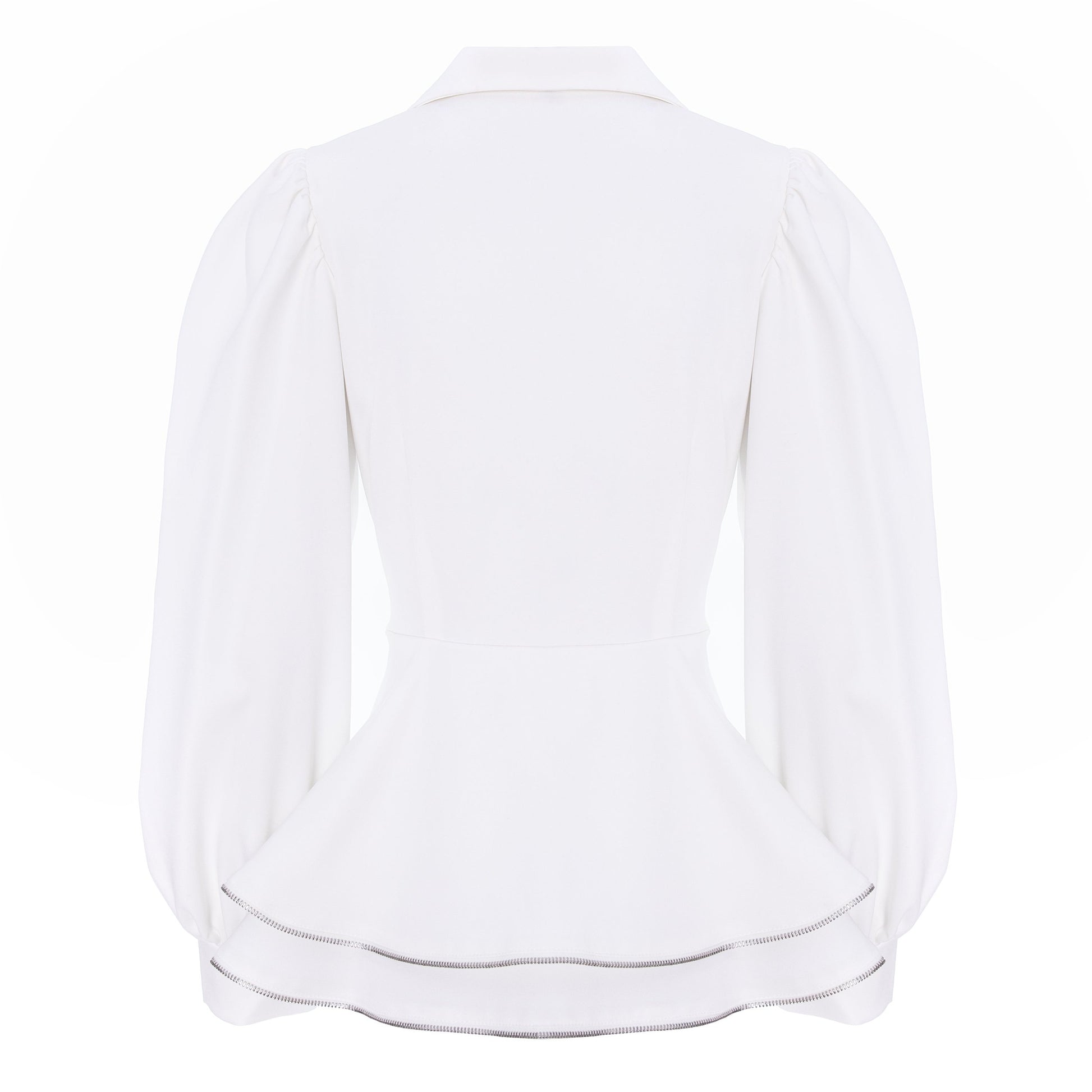 costum sacou fusta alba volane