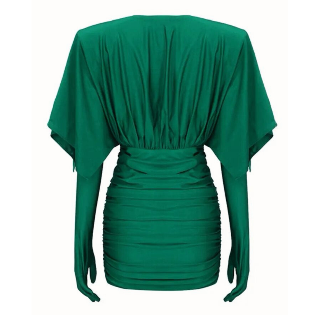 rochie mini mulata verde manusi