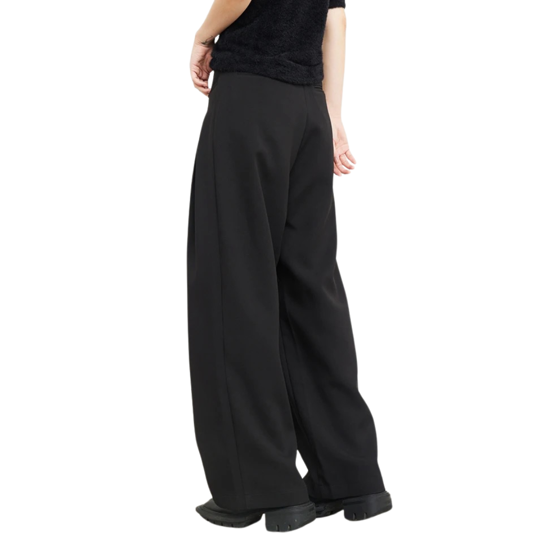 pantaloni negri pense talie inalta