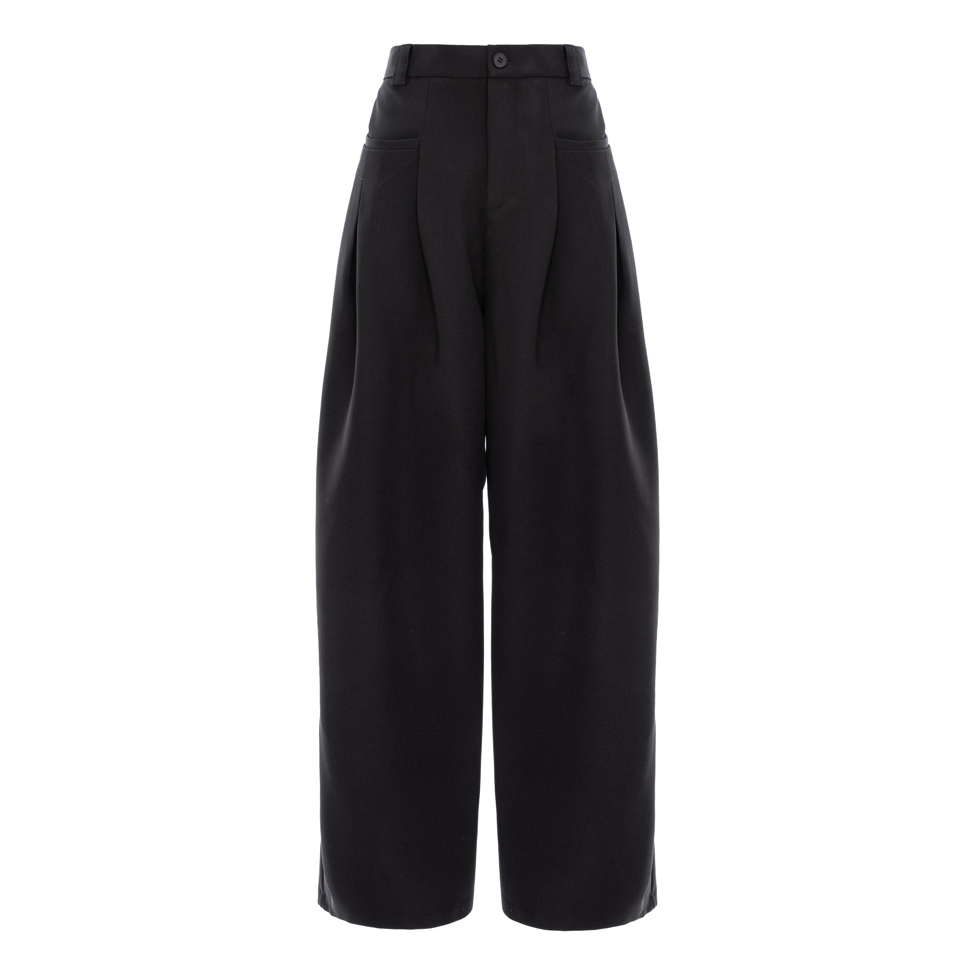 pantaloni negri pense talie inalta