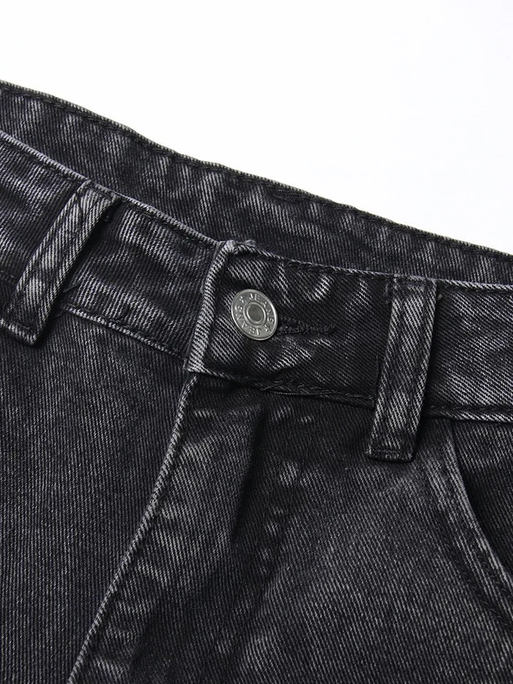 pantaloni cargo denim gri